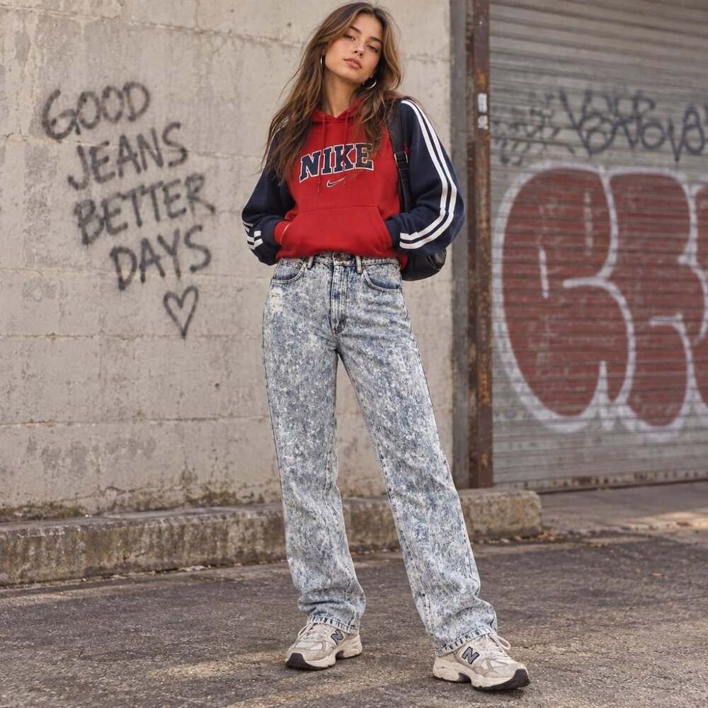 Goda Sport Nuclear Wash High Rise Acid Jeans